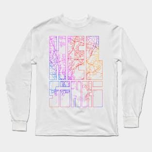 Helsinki, Finland City Map Typography - Colorful Long Sleeve T-Shirt